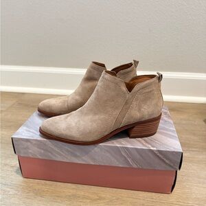 Franco Sarto Tan Suede Ankle Boots